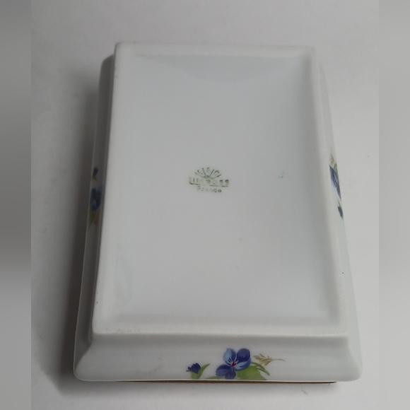 Limoges Covered Trinket Vanity Dish Violets LEC Leclair Candy Jewelry Porcelain - Picture 5 of 9